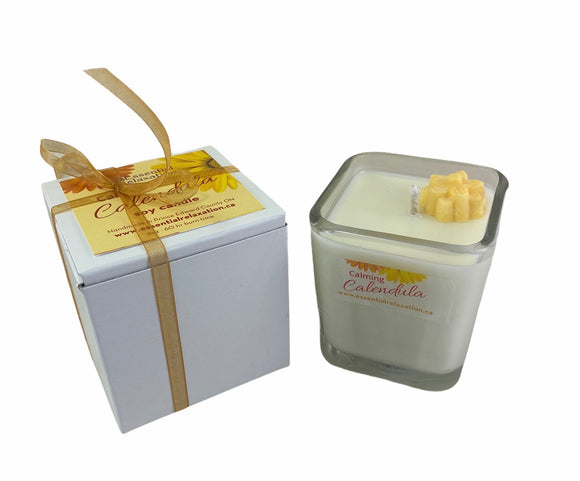 Calming Calendula Soy Candle - Essential Relaxation