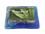 Glass Soap Tray 'bigger bubbles' with Earth-Friendly Soap 'hempermint' Gift Set - Essential Relaxation