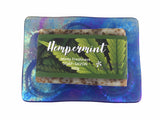 Glass Soap Tray 'bigger bubbles' with Earth-Friendly Soap 'hempermint' Gift Set - Essential Relaxation