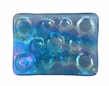 Glass Soap Tray 'tiny bubbles blue' with Earth-Friendly Soap 'lavender' Gift Set - Essential Relaxation