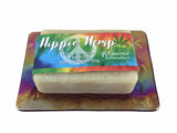 Glass Soap Tray 'psychedelic waves' with Earth-Friendly Soap 'hippie hemp' Gift Set - Essential Relaxation